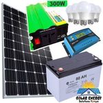 Solarmax Solar Fullkit 100w Solar Panel + 80AH Battery + 300w Inverter + 10 Amp Charge Controller + 4 Bulbs..