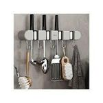 product_image_name-Generic-4-Holes Multi-Purpose Hooks Mop Hanger / Rack with Hanging Hooks & Self adhesive-3