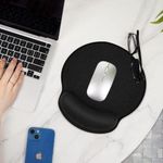 White Label Non Slip Mouse Pad With Wrist Rest - Black