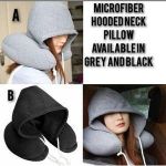 product_image_name-Generic-Microfiber Travel And Relaxing Neck Pillow With Hoodie-grey-2