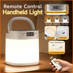 product_image_name-Generic-Rechargeable Bedside Night Light with Digital Clock & Remote - 2400mAh Emergency Lamp (Tap Control)-1