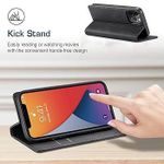 product_image_name-Generic-iPhone 12 Wallet Case with ,Leather Flip Book Phone Case Cover (Black)-5