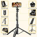 product_image_name-Generic-1530mm-L16 Wireless Selfie Stick Tripod with 1/4” Screw Mount & Bluetooth Remote-3