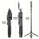product_image_name-Generic-1530mm-L16 Wireless Selfie Stick Tripod with 1/4” Screw Mount & Bluetooth Remote-4