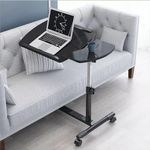 product_image_name-Generic-Adjustable Overbed Laptop Table with Wheels Multi-Purpose Rolling Bedside Table-2