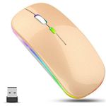 White Label Colorful LED 2.4G Rechargeable Mouse - Gold