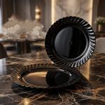 Black Dinner Plates – 6pcs Set (10.5-inch)