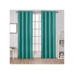 product_image_name-Generic-Get A Package Of Turquoise Green Curtains , White Light Sheer For Window And Door, Double Curtain Rod + FREE MAGNETIC TIEBACK(PAIR)-2