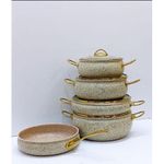 9pcs Amber ray Granite Coating Cookware set