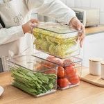 product_image_name-Generic-3 pcs 3L Refrigerator Storage Container with Drain Plate & Handle - Stackable Fresh Produce Keeper-2