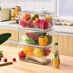 product_image_name-Generic-3 pcs 3L Refrigerator Storage Container with Drain Plate & Handle - Stackable Fresh Produce Keeper-5