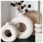 product_image_name-Generic-Porcelain ceramic 2in1 elegant decor Donut flower vases-3