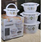 Casserole 4pcs Set White Hotpots 1000ml 2000ml 4000ml 6000ml