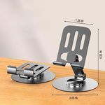product_image_name-Generic-Phone Stand for Desk, Adjustable Phone Holder Stand Dock...Foldable Cell Phone Stand, Metal Portable Phone Holder, Fully Adjustable Rotatable Cell Phone Holder for Desk, for Phone, Pad, Mobile, Tablet-2