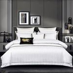 Luxury Cotton White Stripped Duvet cover sets