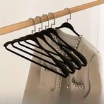 product_image_name-Un Branded-Black 10pcs New Arc-Shaped Thickened Clothes Hanger -1