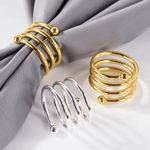 product_image_name-Generic-2pcs Metal Spiral Napkin Rings Simple Swirl Circle Napkin Holder Buckles Serviette Holder Dining Table Settings for Valentines Wedding Receptions Banquet Buffet Table Decor-1
