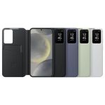product_image_name-Silicon-Samsung S24+ (Plus) Smart View wallet Cover-GREEN-2