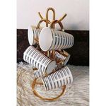 6pcs Long Gold Colorful Ceramic Coffee /Tea Mugs – Durable, Chip-Resistant, Microwave and Dishwasher Safe