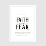 WaKi Faith Over Fear White Frame A4