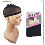 Cap Hair Accessory 2pcs black stretchy wig 