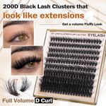 product_image_name-COZEDONA-Lash Extensions Kit Single Cluster False Eyelashes 200pcs Lash Clusters D Curl 10-18mm-1