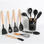 product_image_name-Generic-Silicon 12 PCS SPOON SET Heat Resistant, Non-Stick & Durable Kitchen Utensils -4