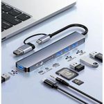 Eight-in-One Dual Head High-Speed Hub Docking Station Multi-function Type-C Expander for Laptop USB 3.0 Extension