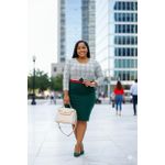 product_image_name-Fashion-Plus Size Ladies Green semi Turkey Shift Dress-2