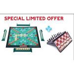 Scrabble 100Letter Tiles Fun Board Game + Chess Board Game.