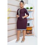 product_image_name-Fashion-Knee Length Sleeved Dress -maroon-2