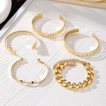 product_image_name-Fashion-Multi Layer Stackable Cuff Bracelet Set, Fashion Accessories Costume Jewelry Gift For Women - 5 Pcs-2