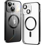 product_image_name-Generic-Black Electroplated Magnetic for MagSafe Shockporoof Transparent Case Cover for iPhone 15 Plus-1
