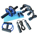 product_image_name-Generic-Five-piece ab wheel workout set, gym push-up machine - blue-1