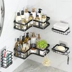 product_image_name-Generic-Metallic Multipurpose 5pcs set triangular Shower caddy shelf/ Wall organizer-3