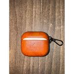 product_image_name-Generic-Luxury Soft Leather Shell Metal Keychain Shockproof Airpods Case/Cover For Apple Airpods 4 -Brown-1