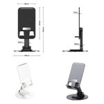 product_image_name-Generic-360° Rotation Mobile Phone Holder /stand - Black-3