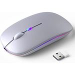 Wireless Bluetooth + 2.4G Dual-mode Rechargeable LED Optical Mouse - (Silver)