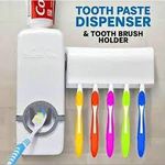 product_image_name-Generic-Automatic Toothpaste Dispenser & 5 Slot Toothbrush Holder Set-1