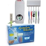 product_image_name-Generic-Automatic Toothpaste Dispenser & 5 Slot Toothbrush Holder Set-2
