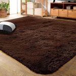 Soft Fluffy Carpets Non-slip Rugs Floor Mat - Brown
