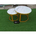 WHITE Nesting Coffee Table Marble Effect (MDF) 