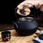 product_image_name-Generic-900ml Japanese Cast Iron Teapot Set – Enamel-Coated Tetsubin Kettle with Stainless Steel Strainer and Infuser for Loose Leaf Tea-6