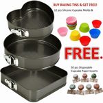 product_image_name-Fashion-3pcs Cake Mold Set – Round, Square & Heart Shape Non-Stick Baking Tins (18cm*20cm*22cm)+ FREE 12pcs reusable Silicone cupcake Molds & 50pcs disposable cupcake Paper Inserts-1