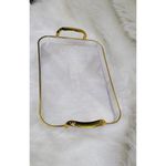 product_image_name-Generic-3Pcs Acrylic Serving Trays Set for Kitchen Rectangular Stylish Design Fancy Coated Golden Handle-2