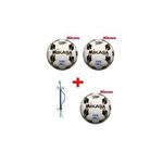 Mikasa 3pcs Size 5 Soccer Ball Black,Gold & White +Pump