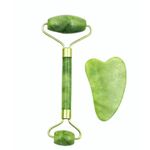 product_image_name-Fashion-2-piece set of natural jade beauty massager, facial roller, jade scraping piece, green-1