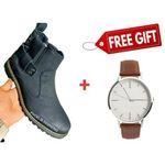 Best Quality Casual And Official Men Boots + FREE WRIST WATCH.