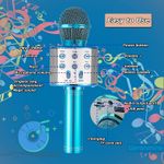 product_image_name-Generic-Blue Kids Karaoke Microphone – Wireless Mic With Echo, LED Lights, Music Player, And USB Charging-2
