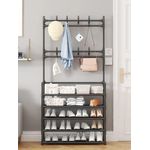 Black 4 th floor detachable metal  shoe rack 